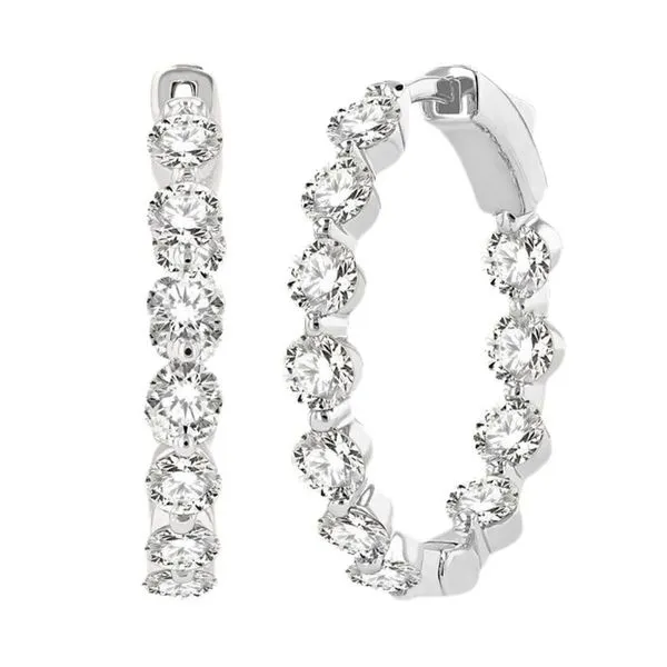 3CTW Single Prong Inside/Outside Diamond Hoop Earrings Harris Jeweler Troy, OH