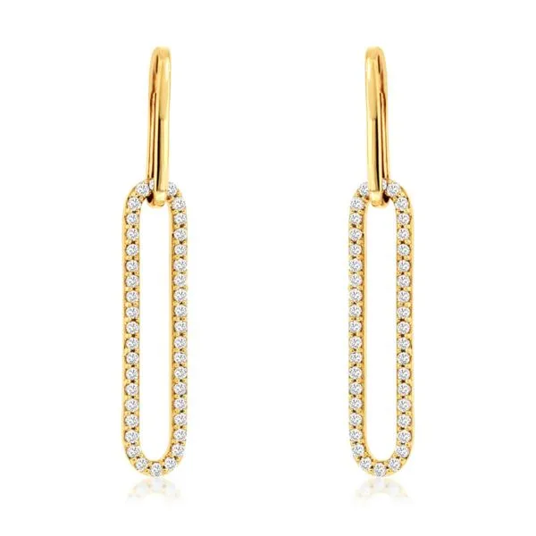 Diamond Paperclip Dangle Earrings Harris Jeweler Troy, OH