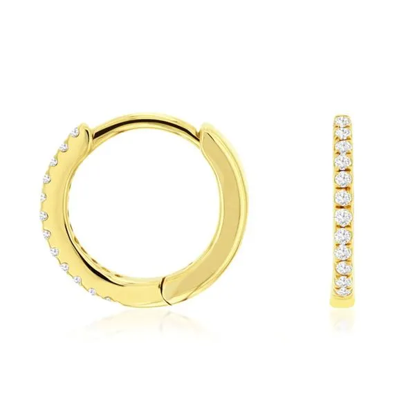 Diamond Huggie Hoop Earrings Harris Jeweler Troy, OH