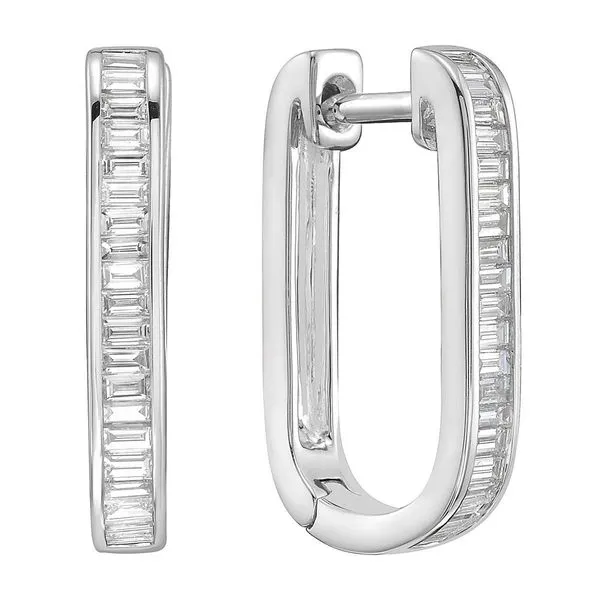 Baguette Diamond Hoop Earrings Harris Jeweler Troy, OH
