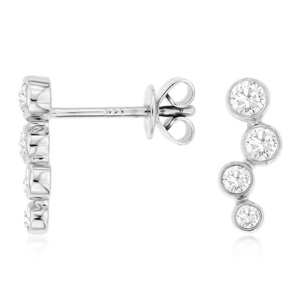 Diamond Ear Climber Earrings Harris Jeweler Troy, OH