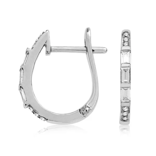 Baguette Diamond Hoop Earrings Harris Jeweler Troy, OH