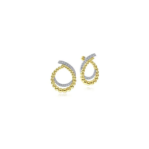 Gabriel & Co. Diamond Free-Form Hoop Earrings Harris Jeweler Troy, OH