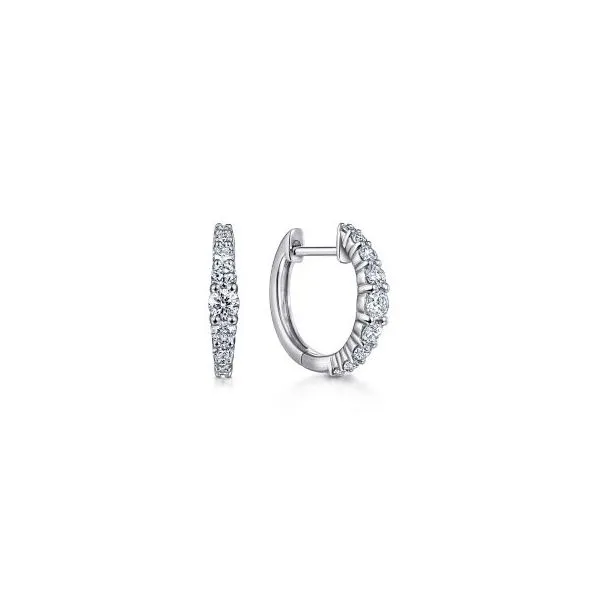Gabriel & Co. Diamond Huggie Hoop Earrings Harris Jeweler Troy, OH