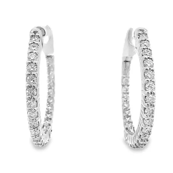 1/2 CTW Inside/Outside Diamond Hoop Earrings Harris Jeweler Troy, OH