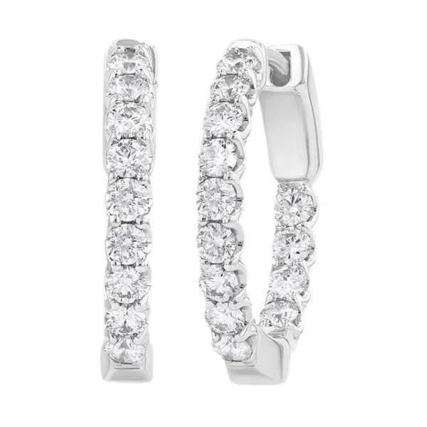 1CTW Inside/Outside Diamond Hoop Earrings Harris Jeweler Troy, OH