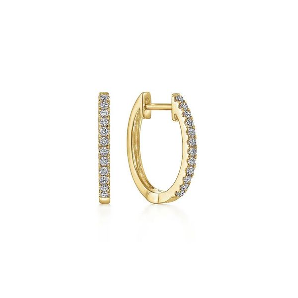 Yellow Gold Diamond Hoop Earrings Harris Jeweler Troy, OH