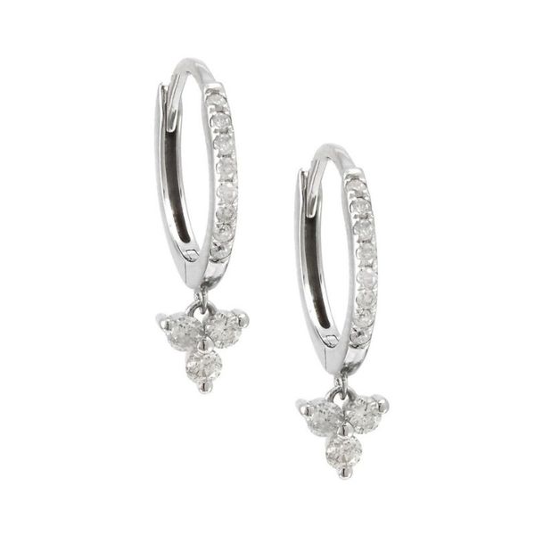 Diamond Dangle Hoop-Style Earrings Harris Jeweler Troy, OH