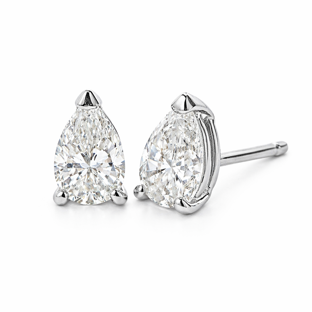 2/3CTW Pear Shape Diamond Stud Earrings Harris Jeweler Troy, OH