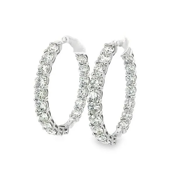 7CTW Inside/Outside Lab-Grown Diamond Hoop Earrings similar item image