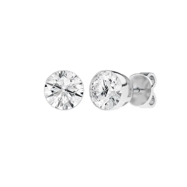 3CTW Lab-Grown Diamond Bezel Stud Earrings Harris Jeweler Troy, OH