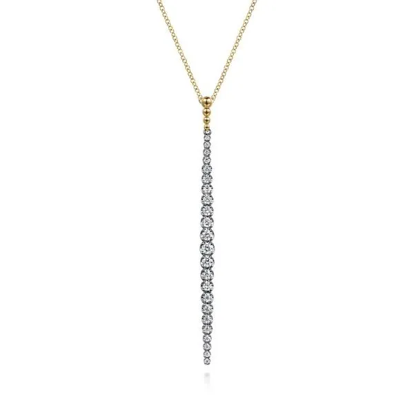 Gabriel & Co Diamond Bujkan Vertical Bar Pendant Harris Jeweler Troy, OH