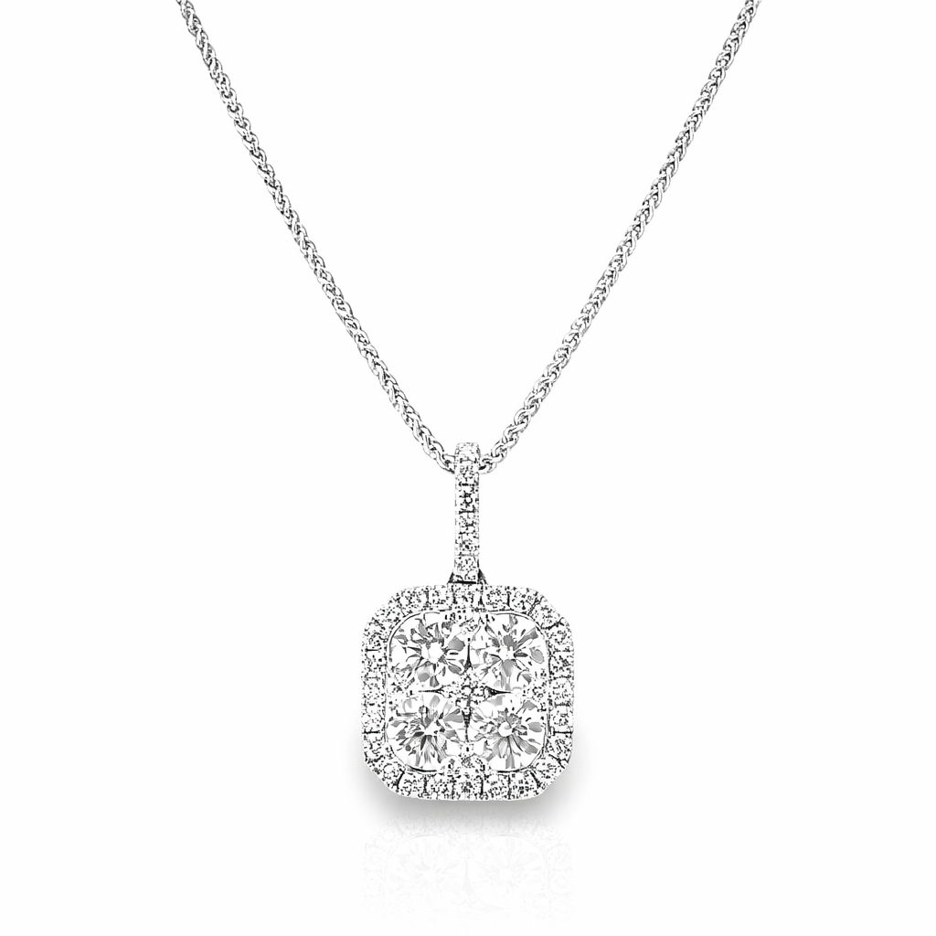 HJNAM 14K White Gold Diamond Pendant Harris Jeweler Troy, OH