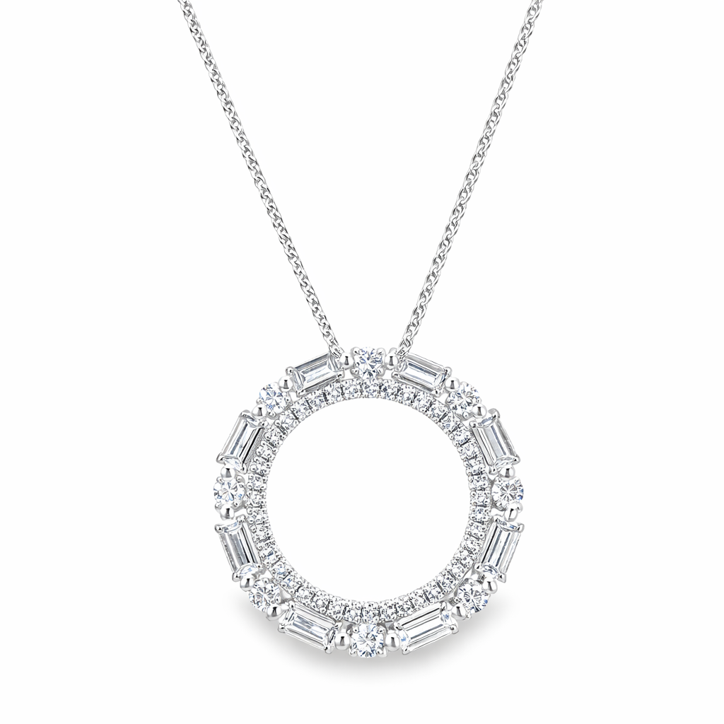 HJNAM 14K White Gold Diamond Pendant Harris Jeweler Troy, OH