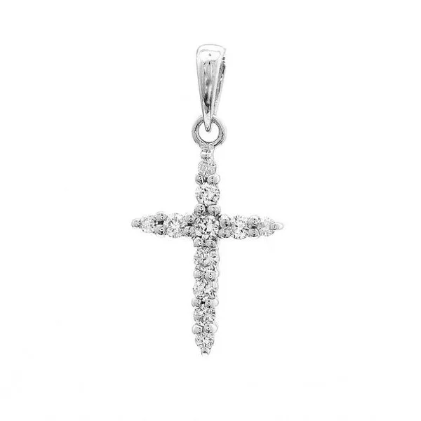 Tiny Cross Pendant with Diamonds Harris Jeweler Troy, OH