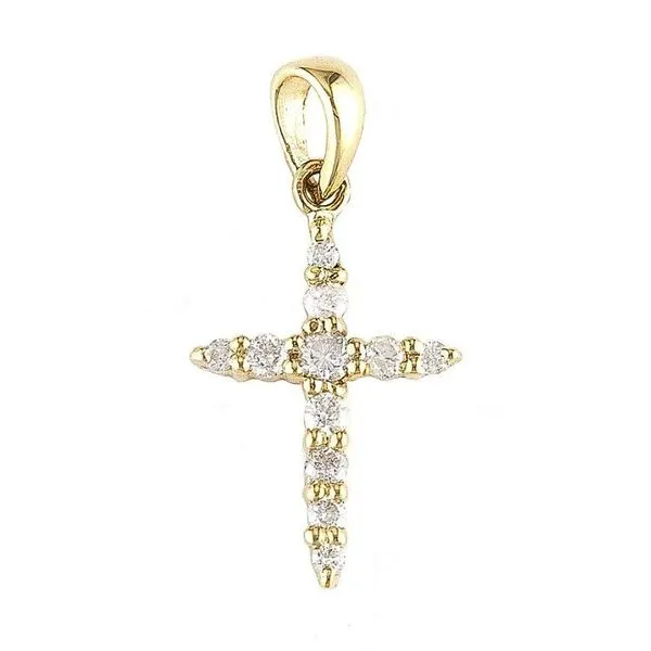 Tiny Cross Pendant with Diamonds Harris Jeweler Troy, OH