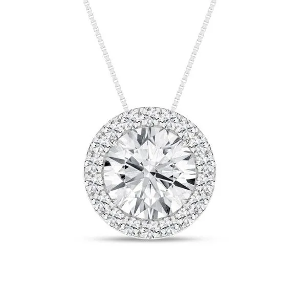 3/4CTW Lab-Grown Diamond Halo Pendant Harris Jeweler Troy, OH