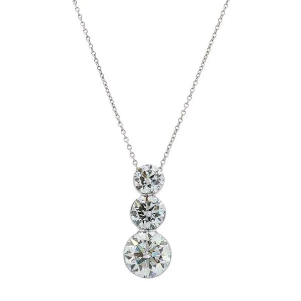 3CTW Lab-Grown Diamond 3-Stone Necklace Harris Jeweler Troy, OH