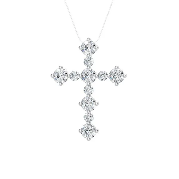 3/4CTW Lab-Grown Diamond Cross Necklace Harris Jeweler Troy, OH
