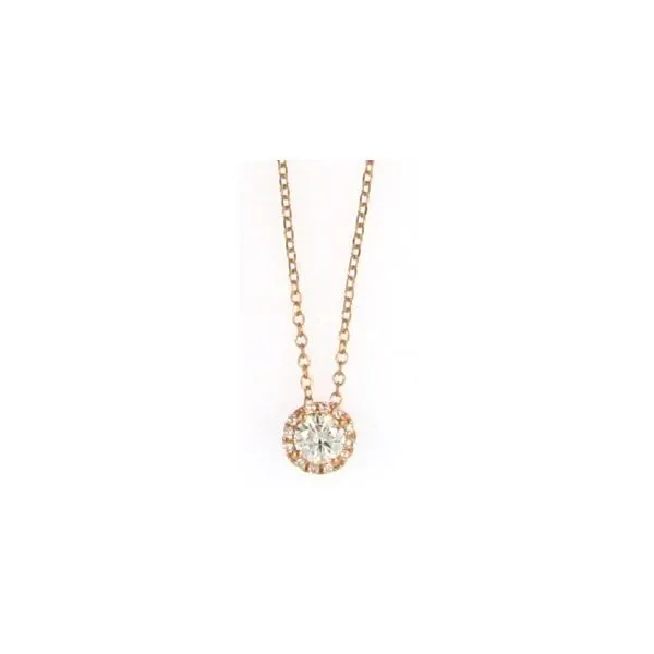 Rose Gold Halo Diamond Pendant Harris Jeweler Troy, OH