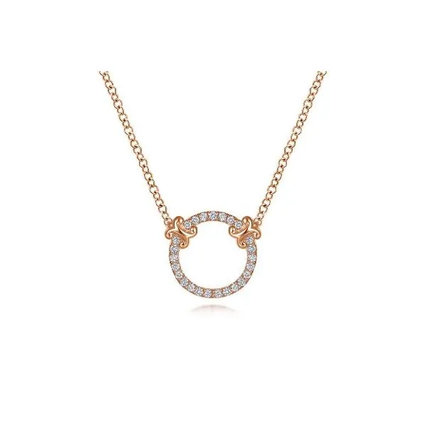 Rose Gold Diamond Circle Pendant Harris Jeweler Troy, OH