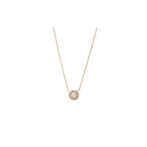 Rose Gold Diamond Halo Pendant Harris Jeweler Troy, OH