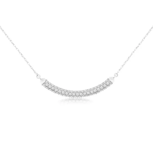 Curved Diamond Pave Bar Necklace Harris Jeweler Troy, OH