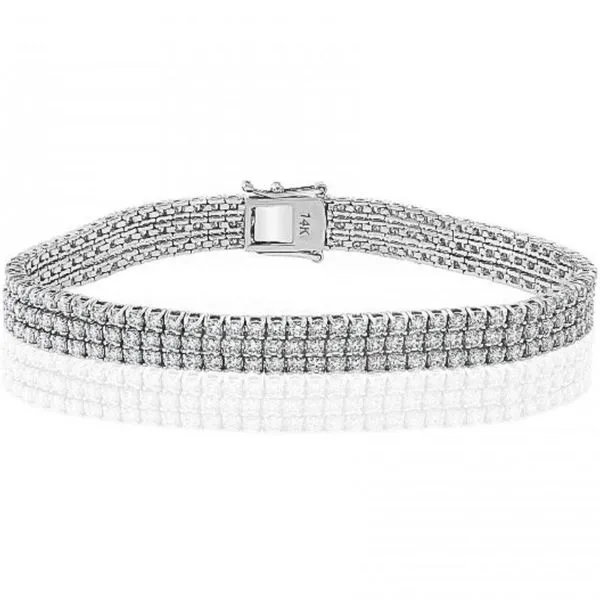 6CTW Three-Strand Diamond Tennis Bracelet Harris Jeweler Troy, OH