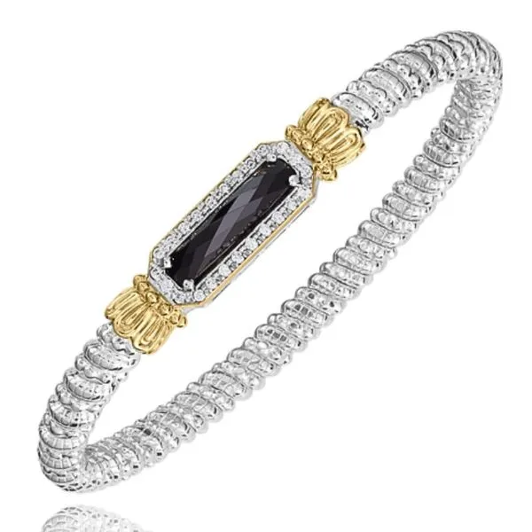 Vahan Black Onyx and Diamond Signature Bar Bangle Bracelet Harris Jeweler Troy, OH