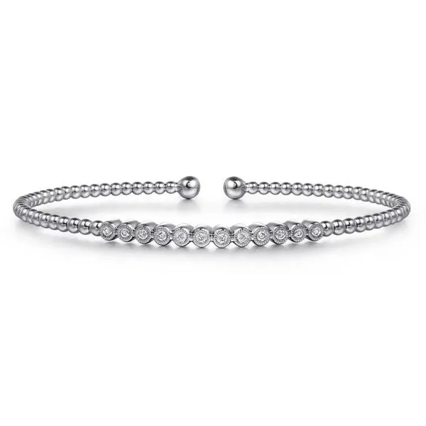 Gabriel & Company Bujukan Bead Diamond Bangle Bracelet Harris Jeweler Troy, OH