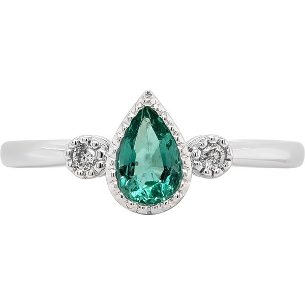 Emerald and Diamond Ring Harris Jeweler Troy, OH