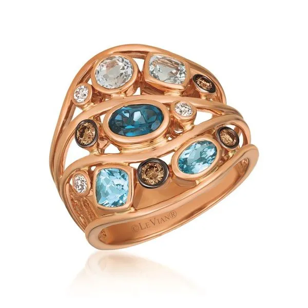 Le Vian Blue Topaz and Diamond Ring Harris Jeweler Troy, OH