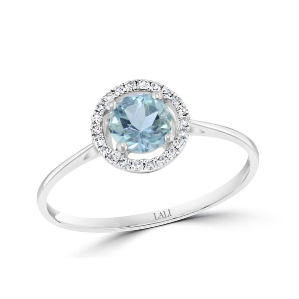 Birthstone and Diamond Halo-Style Ring - Available in All Birthstone Colors Harris Jeweler Troy, OH