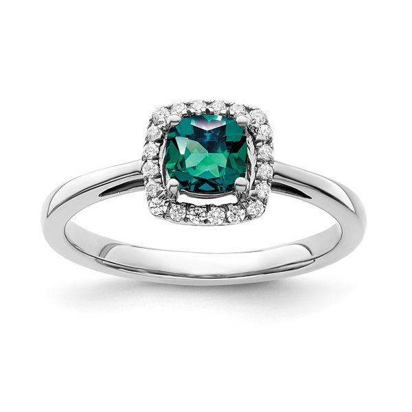 Created Alexandrite and Diamond Ring Harris Jeweler Troy, OH