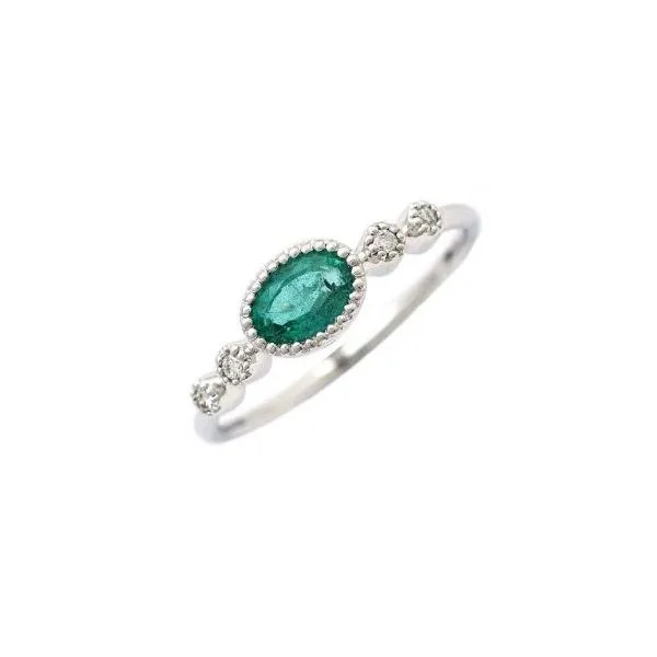 Emerarld and Diamond Ring Harris Jeweler Troy, OH