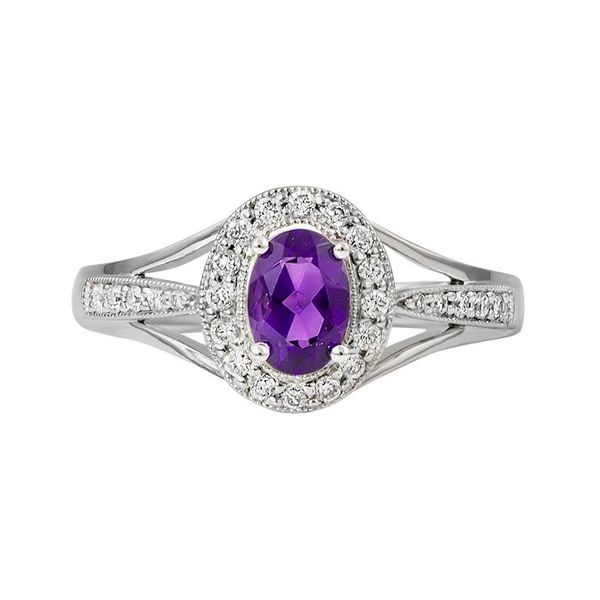 Amethyst and Diamond Ring Harris Jeweler Troy, OH