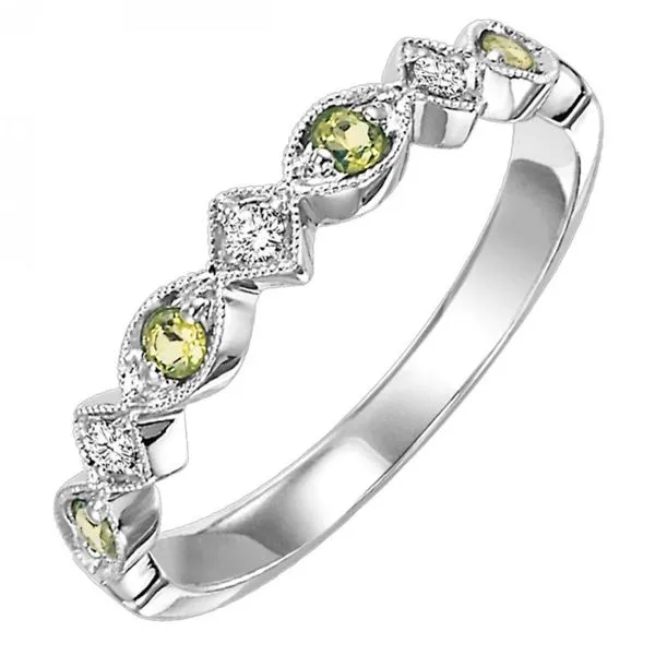 Peridot and Diamond Stackable Birthstone Ring Harris Jeweler Troy, OH