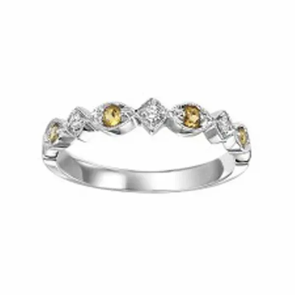 Citrine and Diamond Stackable Ring - November Birthstone Harris Jeweler Troy, OH