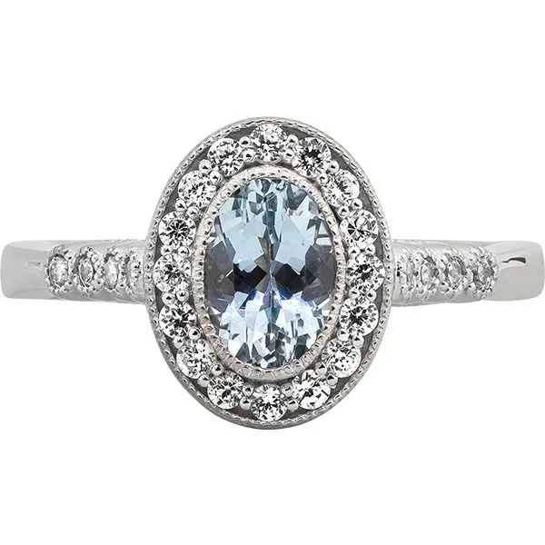 Aquamarine and Diamond Ring Harris Jeweler Troy, OH