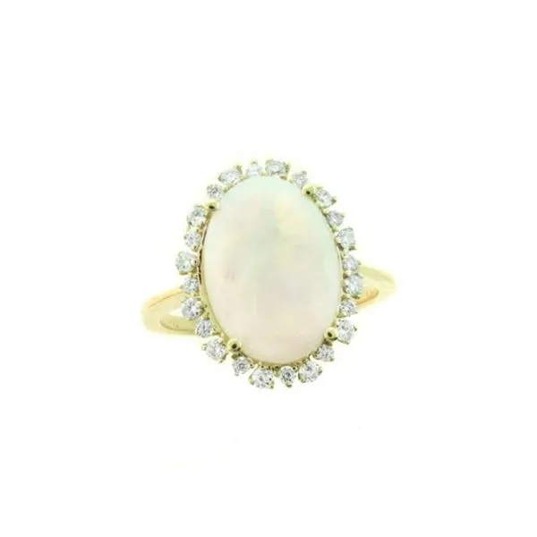 Opal and Diamond Halo-Style Ring Harris Jeweler Troy, OH