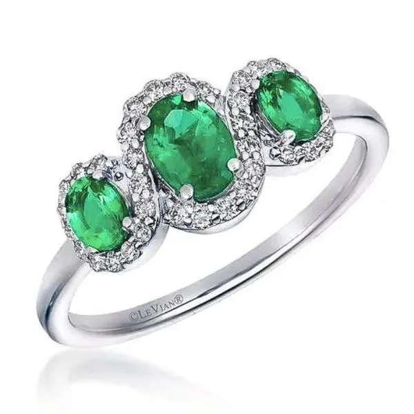 Le Vian® 14K Vanilla Gold® Three-Stone Ring With Oval Emeralds and Nude Diamonds™ Harris Jeweler Troy, OH