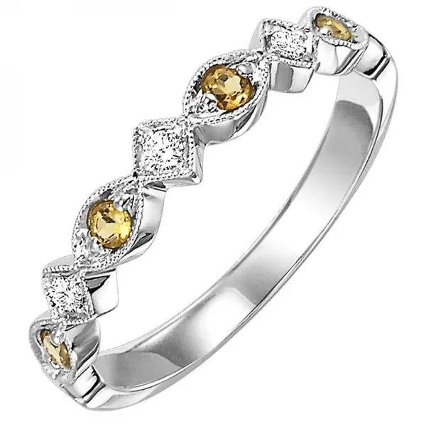 Citrine and Diamond Stackable Ring - November Birthstone Harris Jeweler Troy, OH
