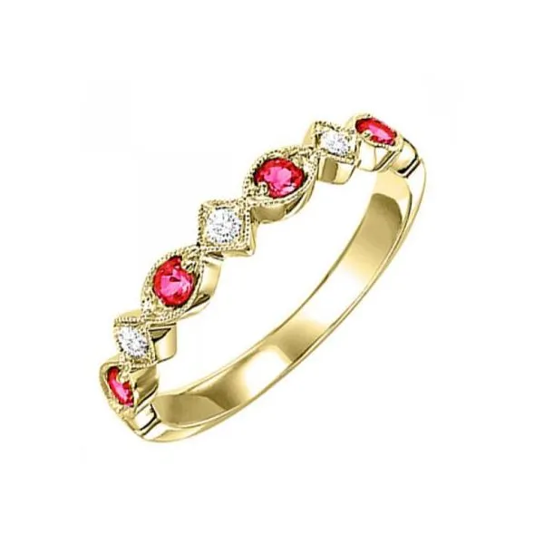 Ruby and Diamond Stackable Ring - July Birthstone Harris Jeweler Troy, OH