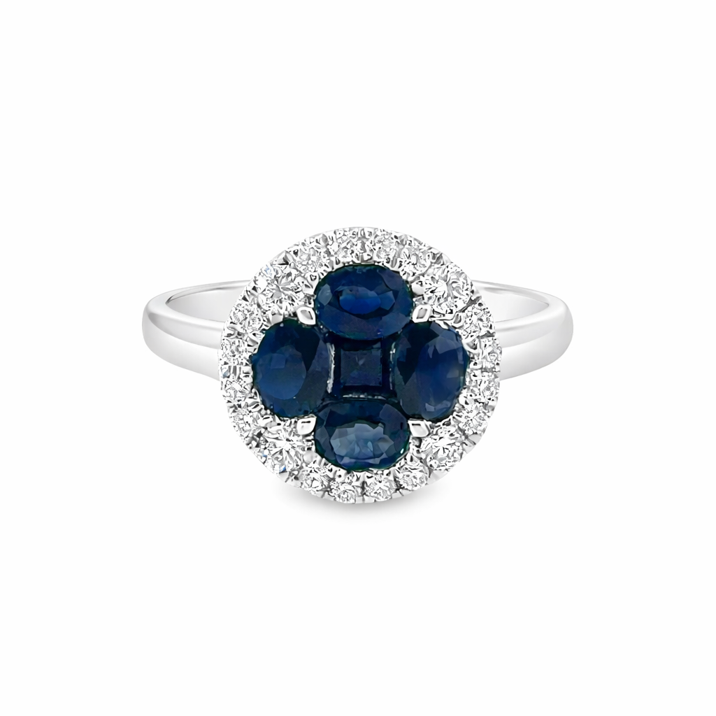 HJNAM 14K White Gold Colored Stone Ring Harris Jeweler Troy, OH