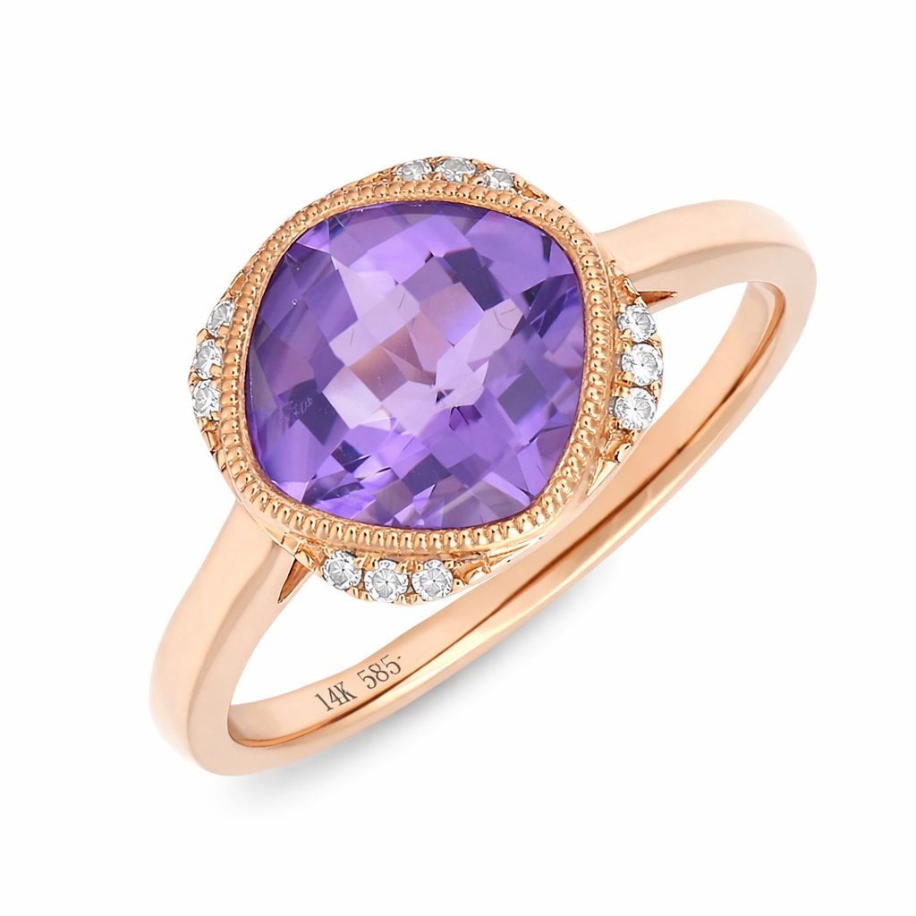 LAUINT 14K Rose Gold Colored Stone Ring Harris Jeweler Troy, OH