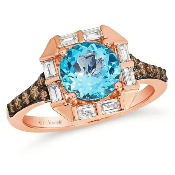 Le Vian Blue Topaz and Diamond Ring Harris Jeweler Troy, OH