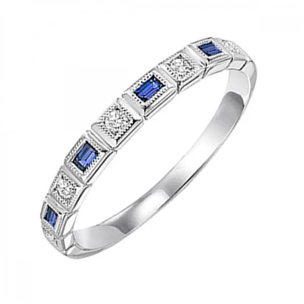 Sapphire and Diamond Stackable Birthstone Ring - September Birthstone Harris Jeweler Troy, OH
