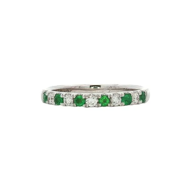 Emerald and Diamond Band-Style Ring Harris Jeweler Troy, OH