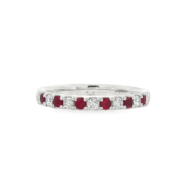 Ruby and Diamond Band-Style Ring Harris Jeweler Troy, OH