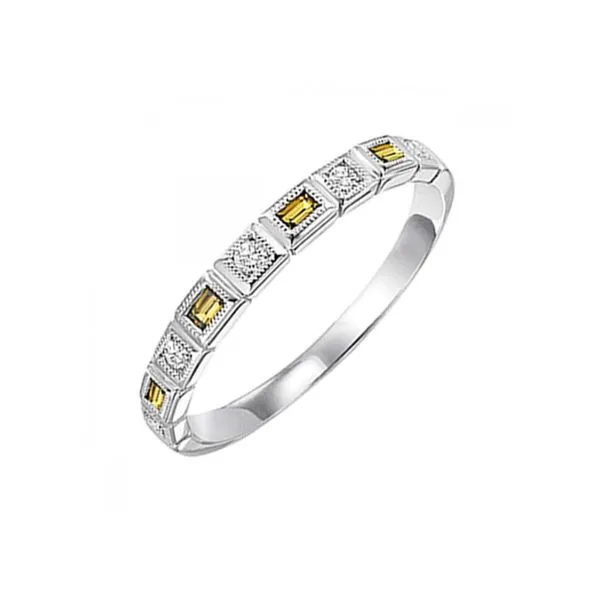 Citrine and Diamond Stackable Birthstone Ring - November Birthstone Harris Jeweler Troy, OH